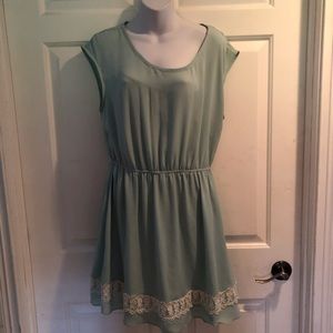 Candie’s Mint Green Embellished Lace Dress XL